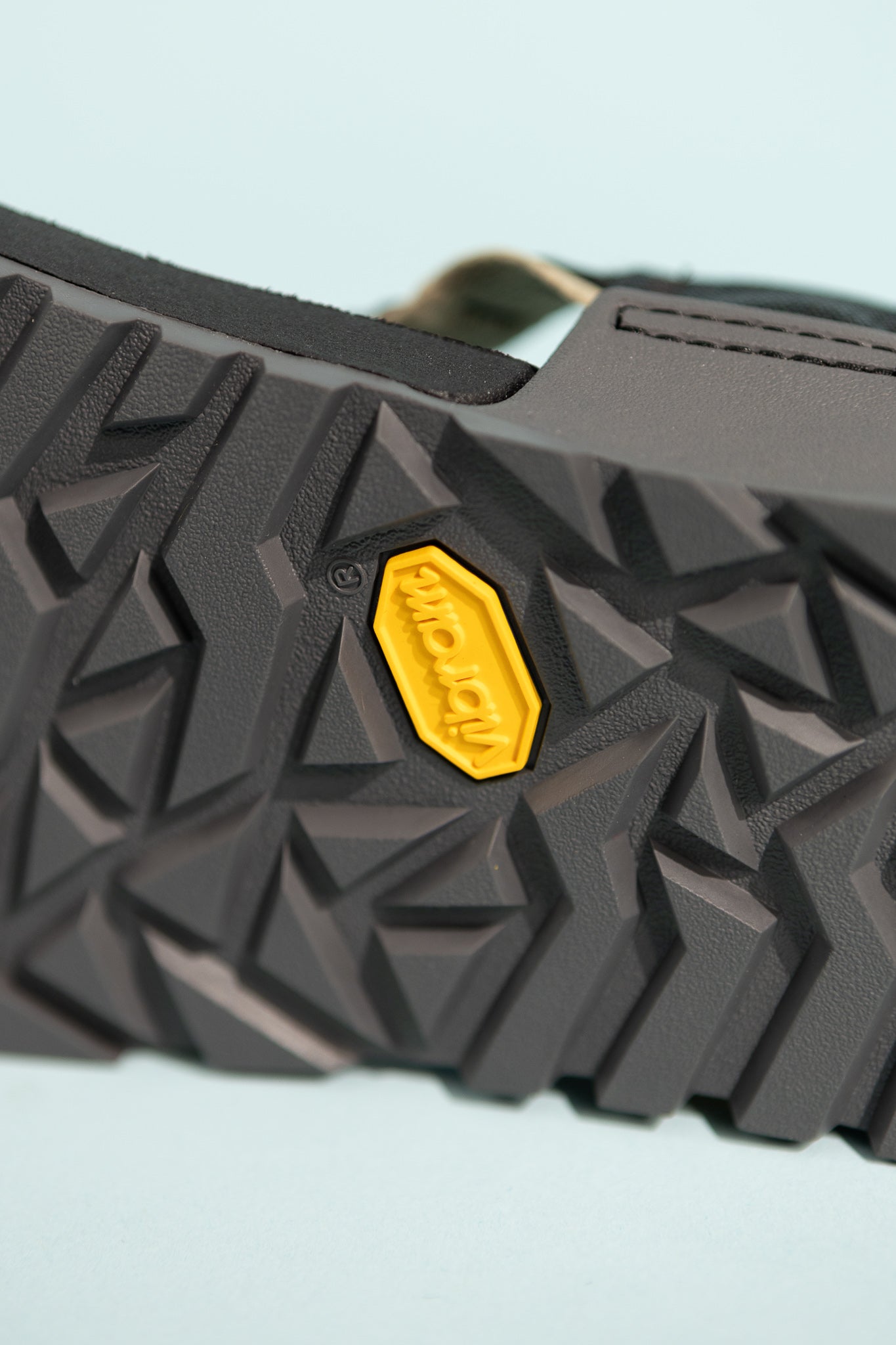 Pa'lante x Bedrock Sandals sole showing Vibram® Megagrip rubber for enhanced traction and grip.