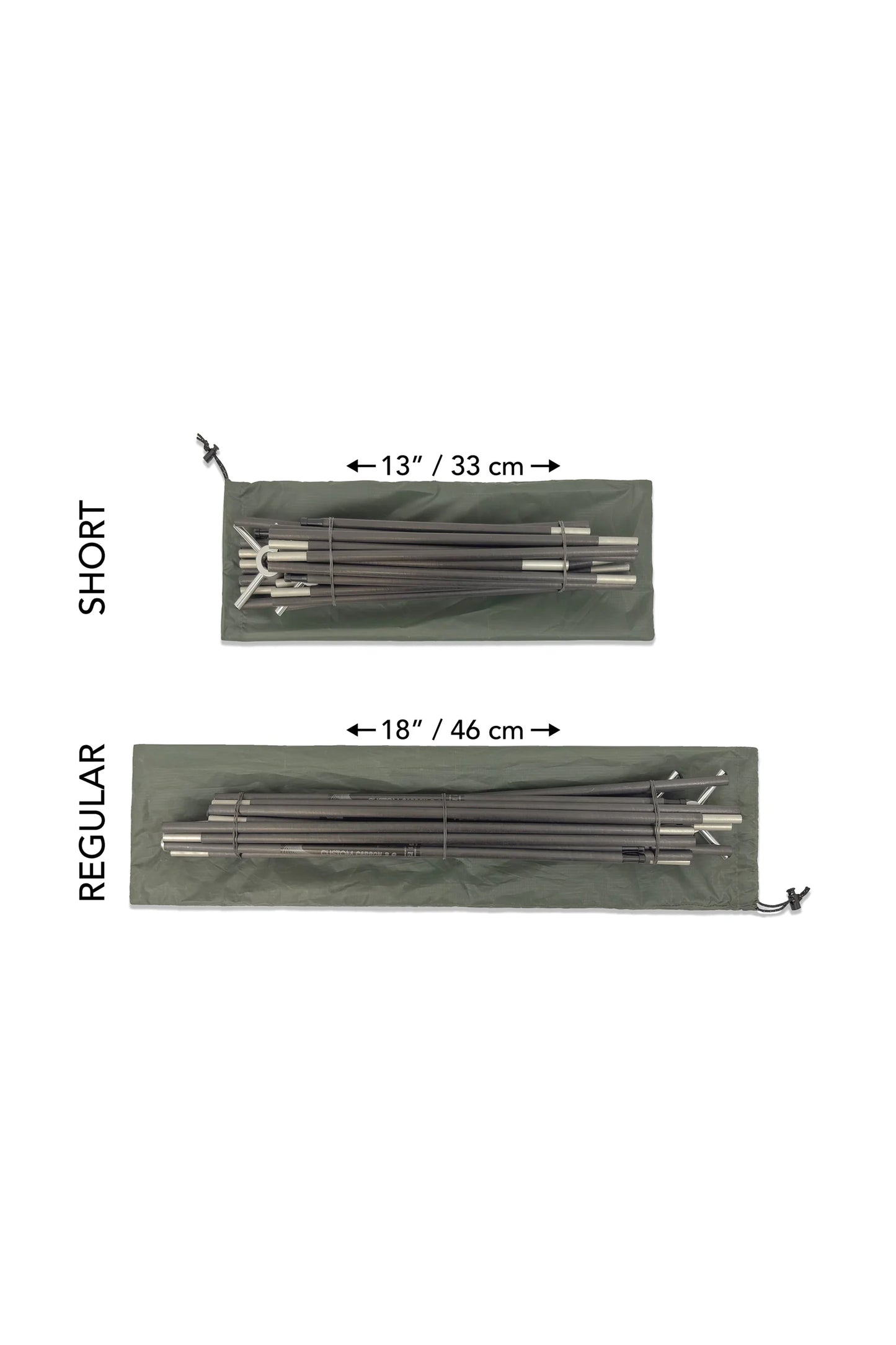 Pre Order - Durston X-Dome 2 tent poles in short (13"/33 cm) and regular (18"/46 cm) sizes.