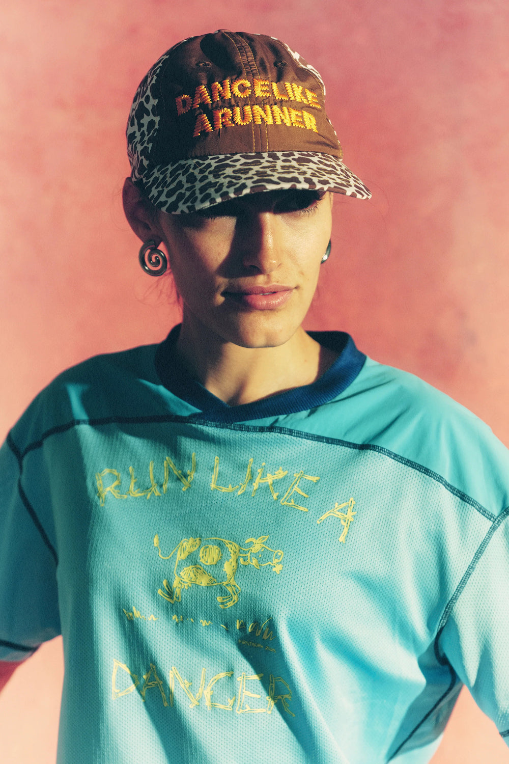 Alex Zono Dad Hat in Dance Like A Runner Cow Print, view 3.