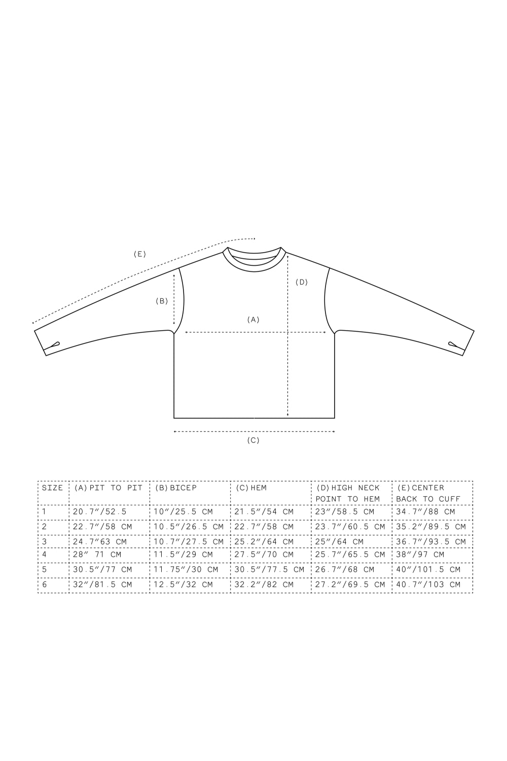 Gnuhr Shag Sweater v2.0 - Anthracite technical specifications and size guide.