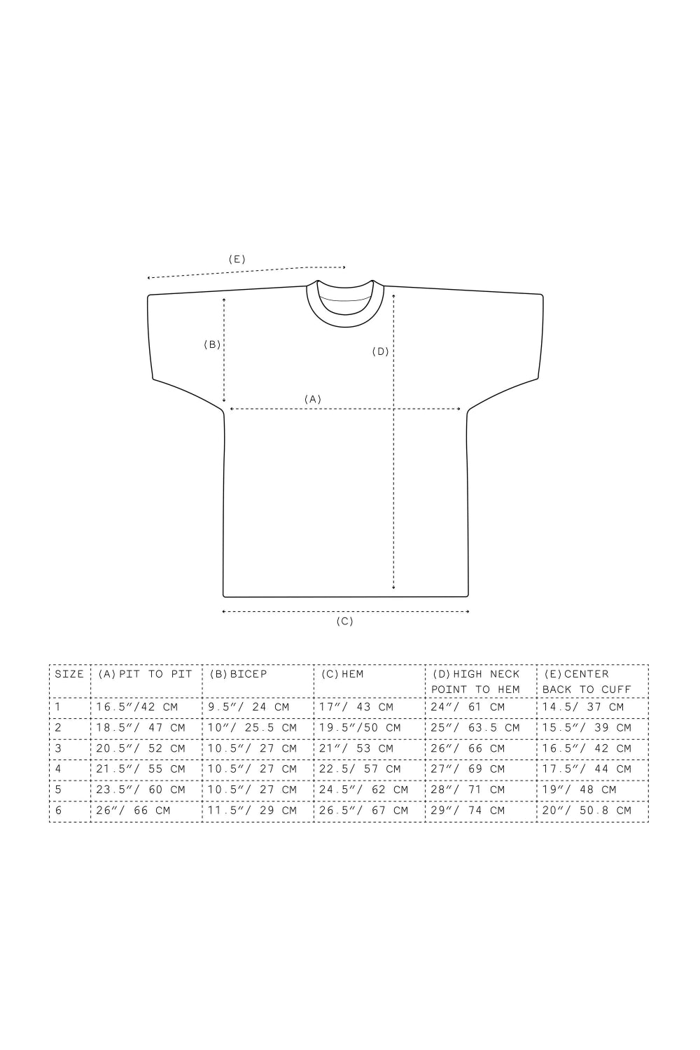 Size chart for Gnuhr Tubular Tee - Vintage Black with measurements and dimensions for optimal fit.