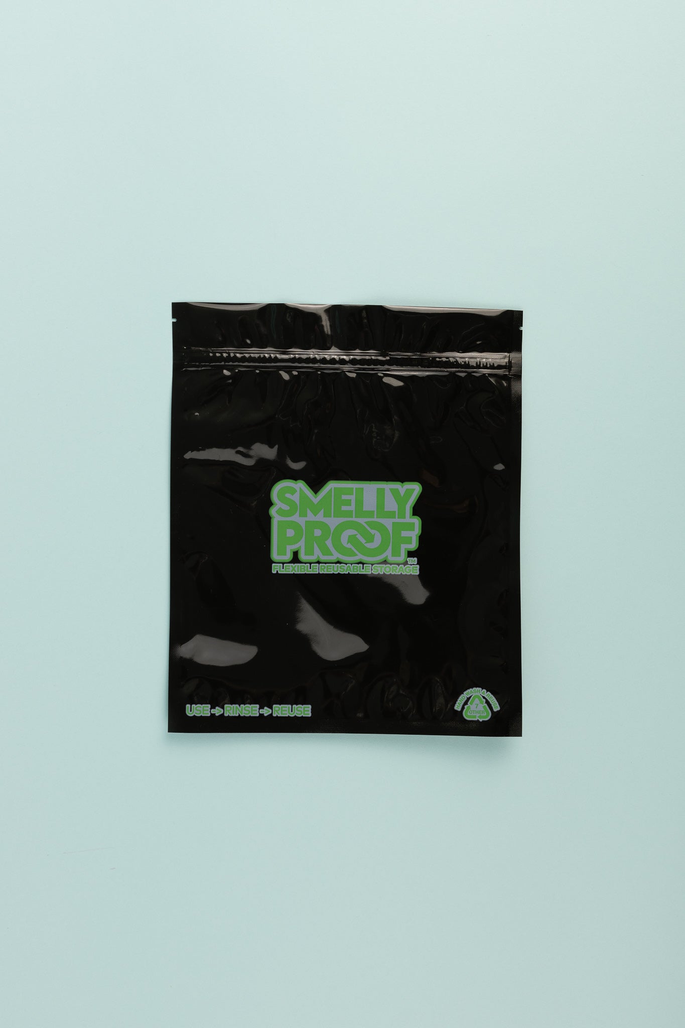 Smelly Proof Reusable Bag Flat Black, Large.