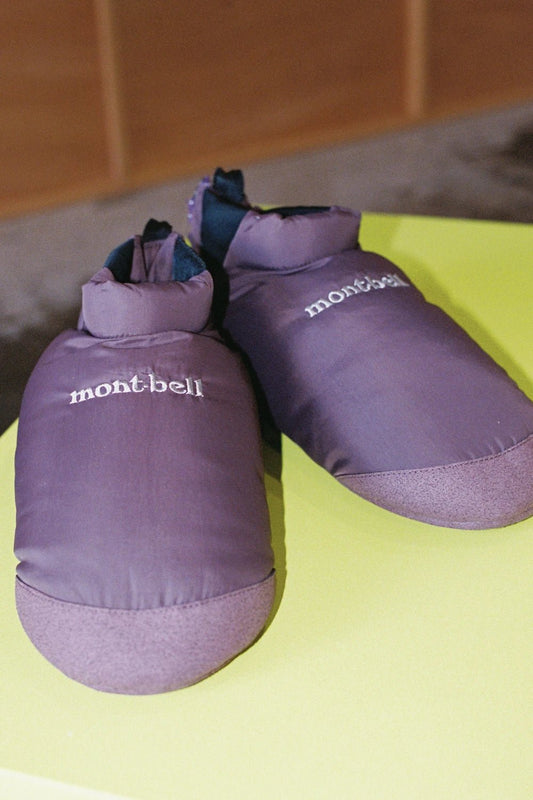 Montbell Down Camp Booties - Wine Red | Coffee Outdoors