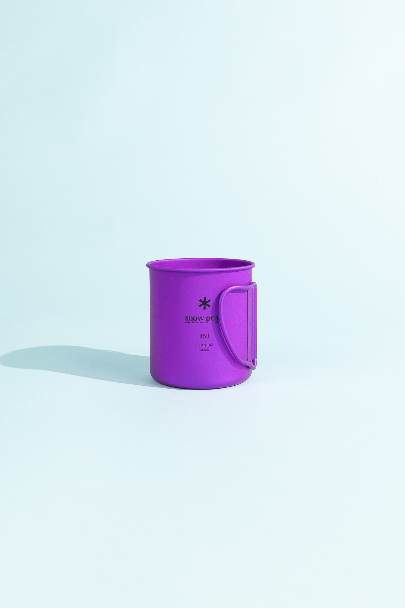 Snow Peak Titanium Single Wall Cup 450 in Purple, view 3.