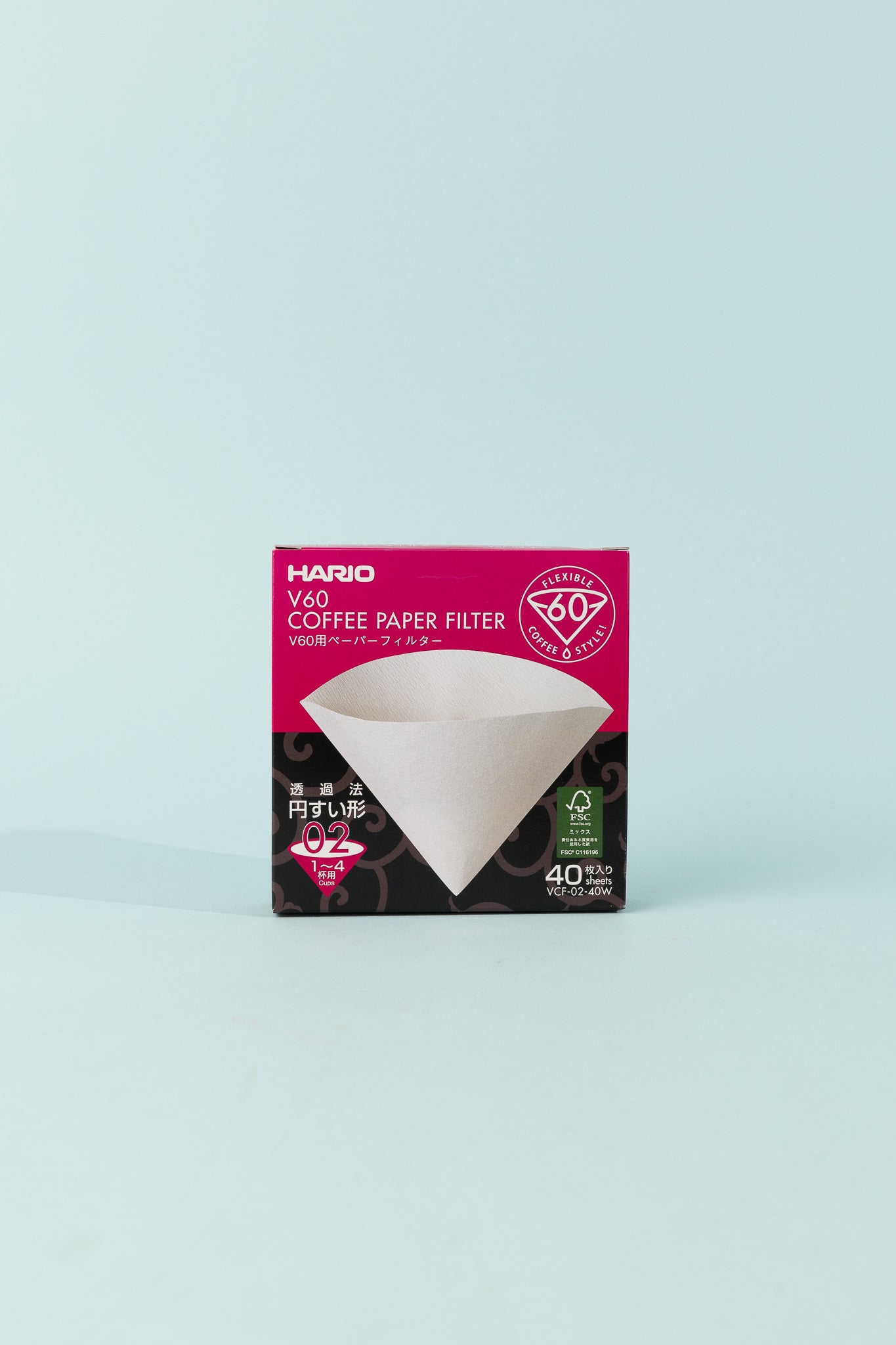 V60 coffee paper filter pack with 40 filters for high-quality outdoor brewing.