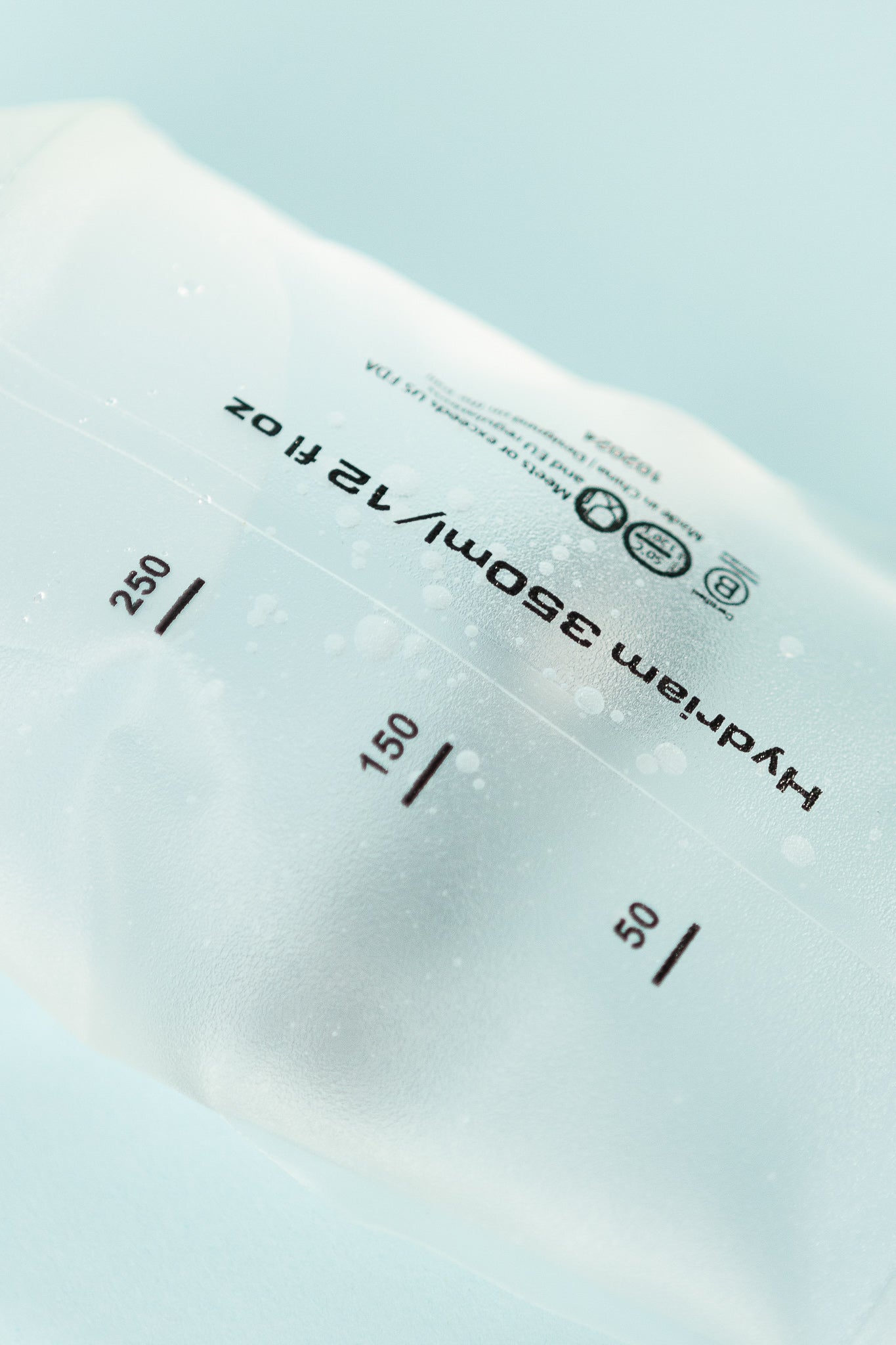 Hydriam 350ml Collapsible Flask with measurement markings for liquids.