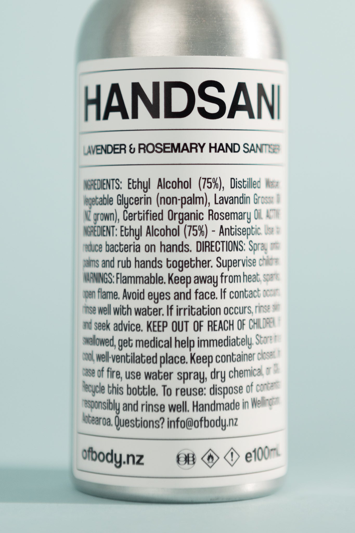 OF BODY HANDSANI Natural Hand Sanitiser - 100ml, view 4.
