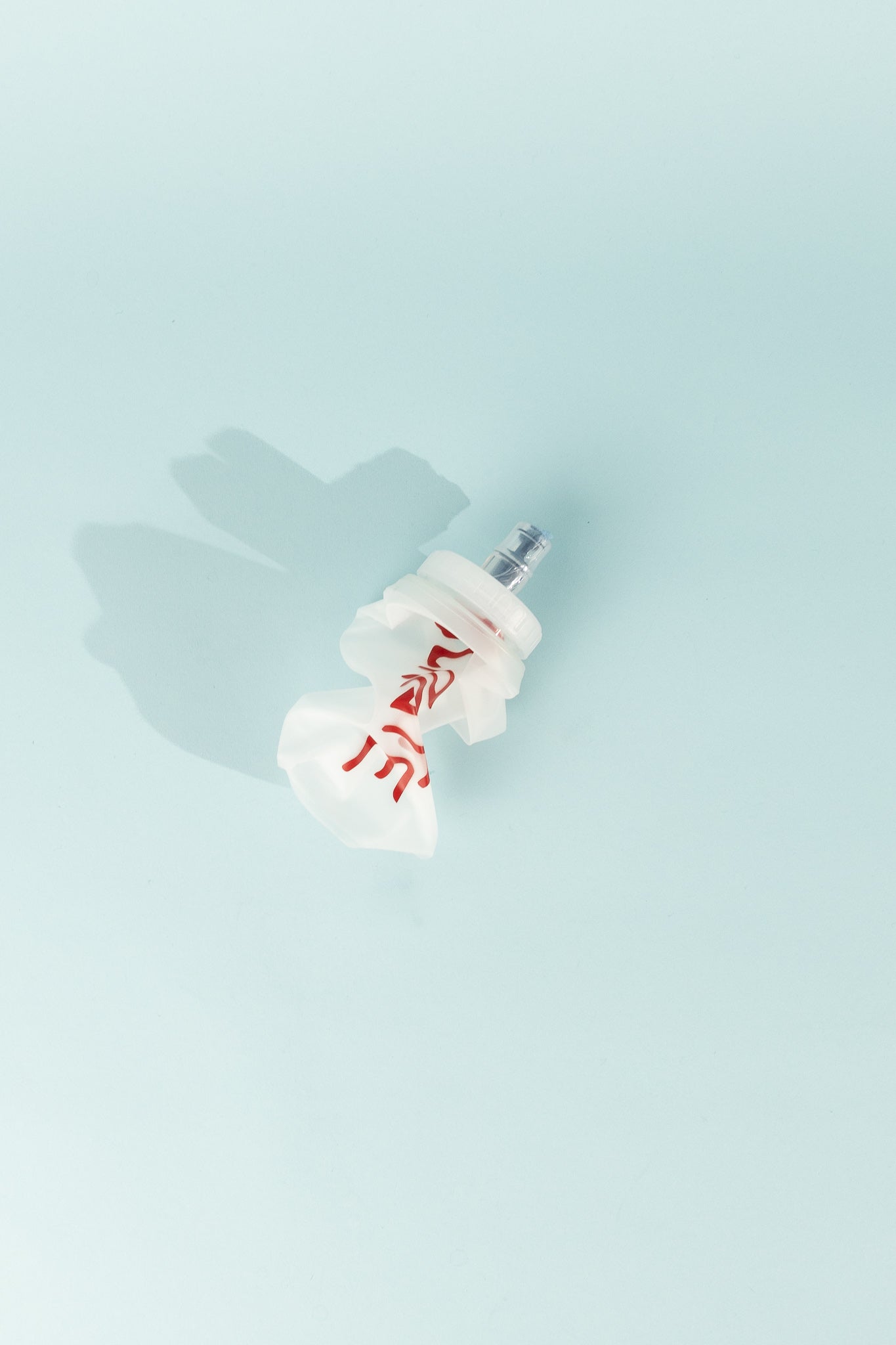 Floppy Water Bottle - Clear collapsible design with wide mouth opening for easy filling and portability.