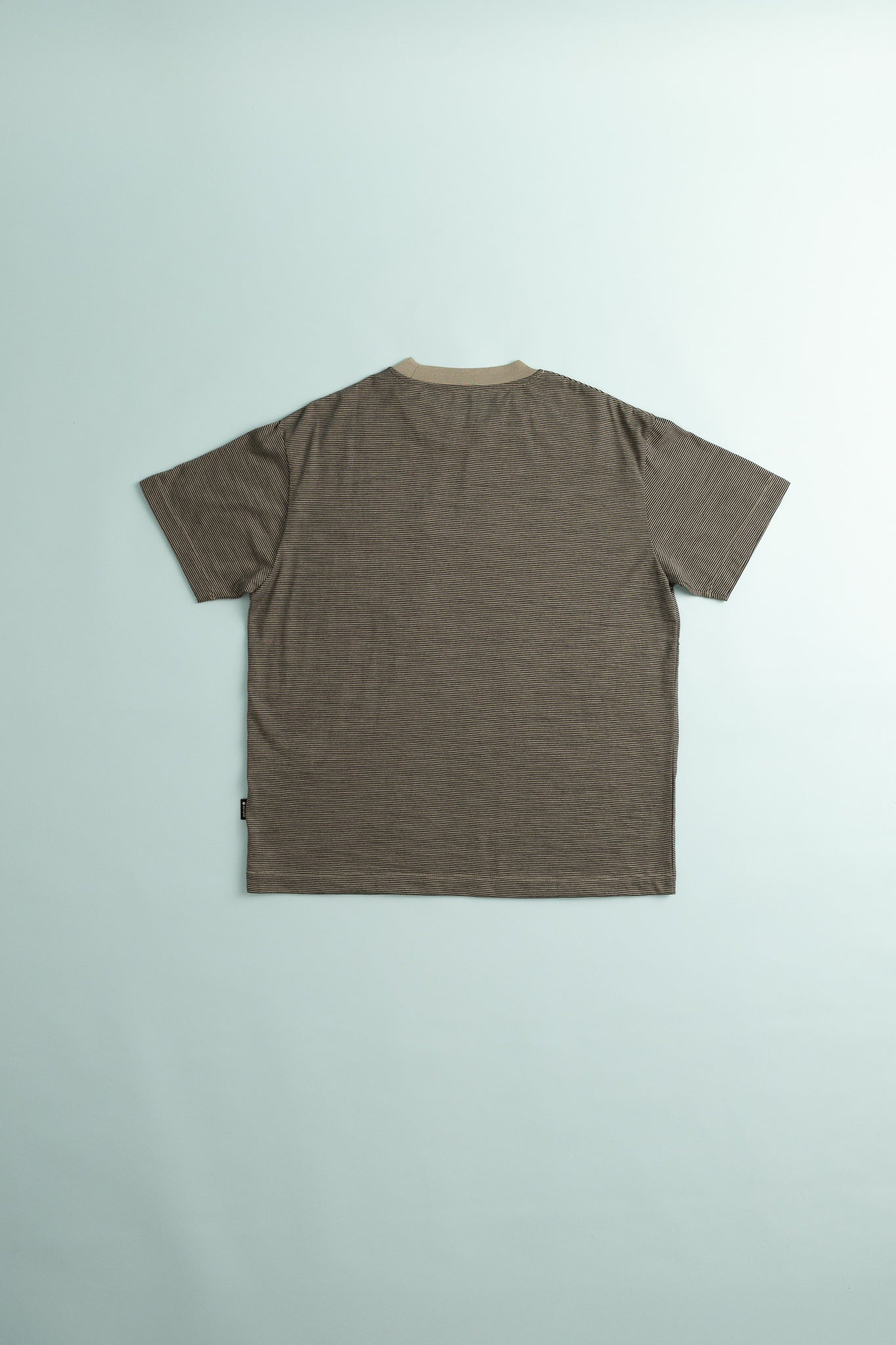 Snow Peak Wool Stripe T-Shirt in Greige, view 3.
