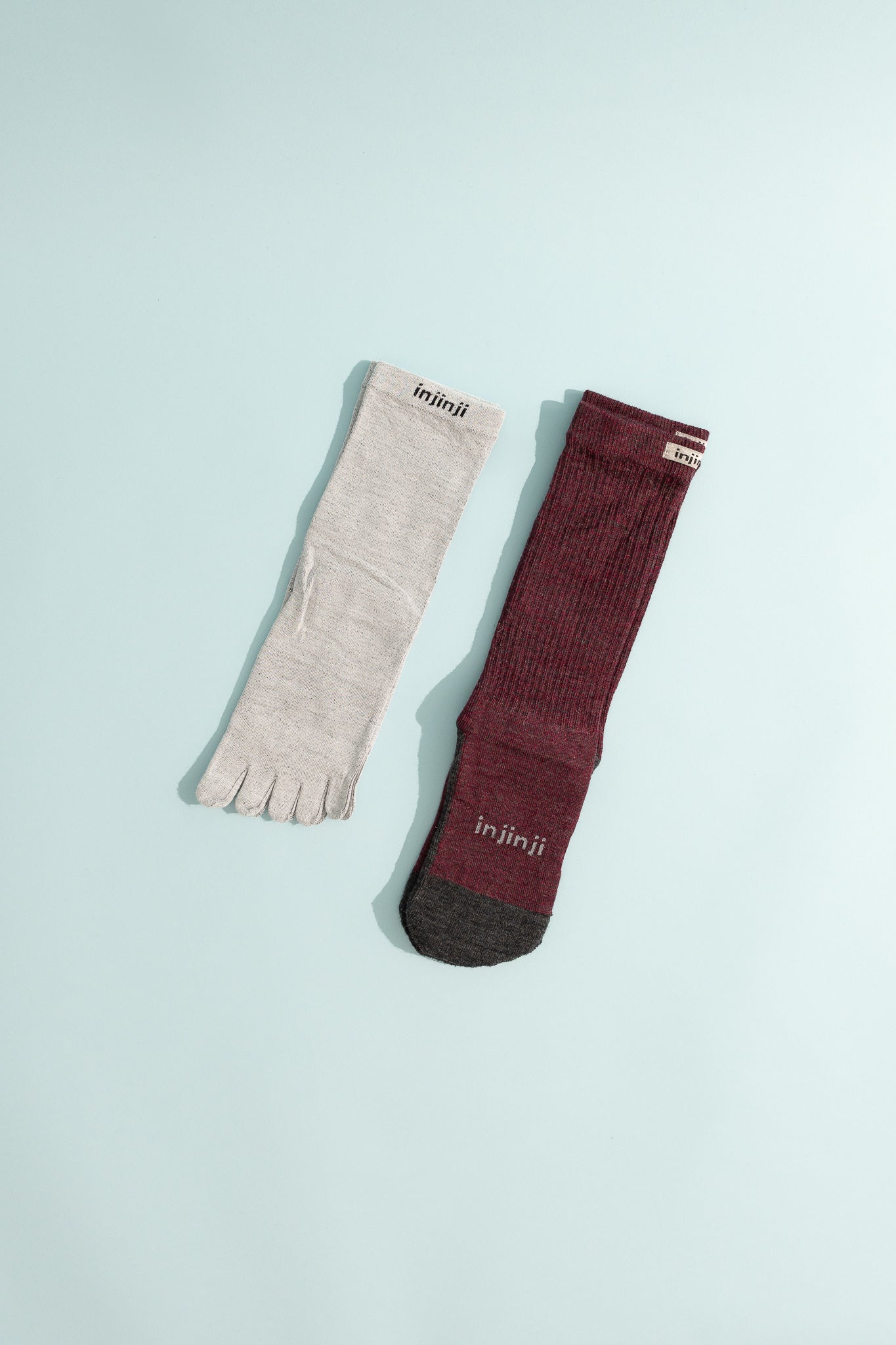 Women's Outdoor Hiker & Toe Sock Liner in burgundy and gray, perfect for hiking adventures.