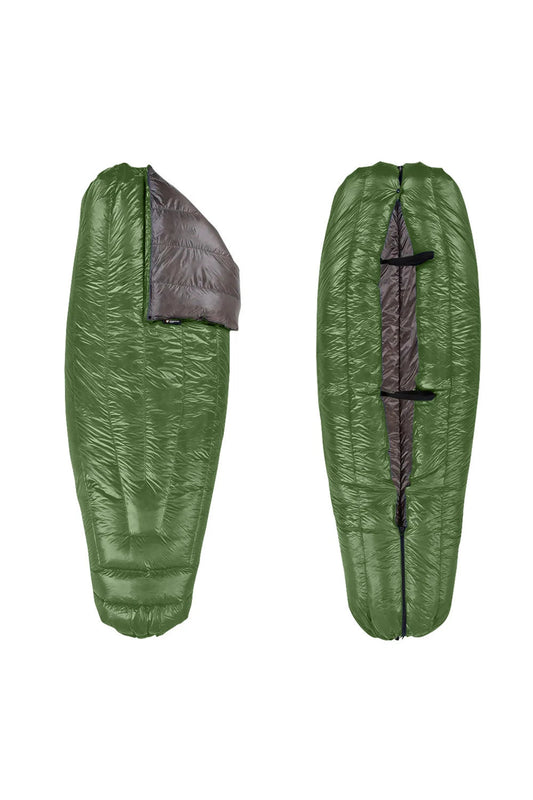 Enlightened Equipment Revelation Quilt 950 Fill Down - Forest Green / Charcoal | Coffee Outdoors