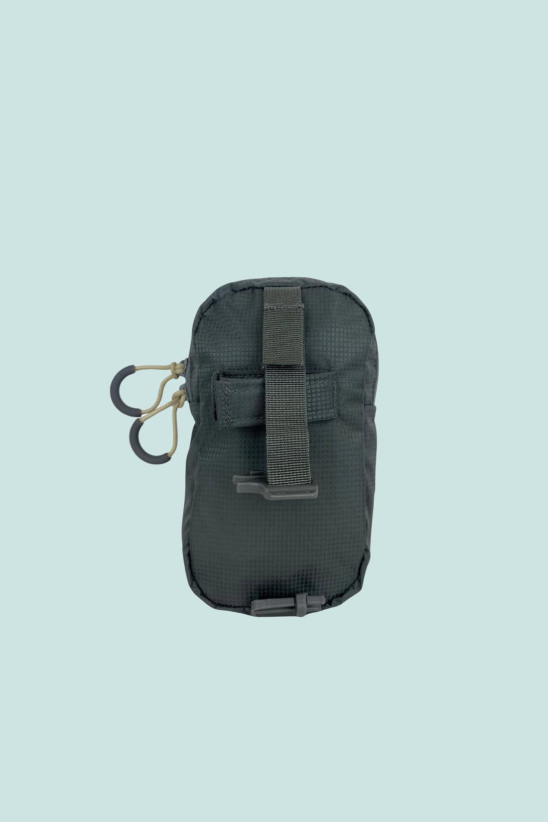 Aarn Shoulder Strap Pocket in grey, designed to attach to backpack shoulder straps for easy access to small items.