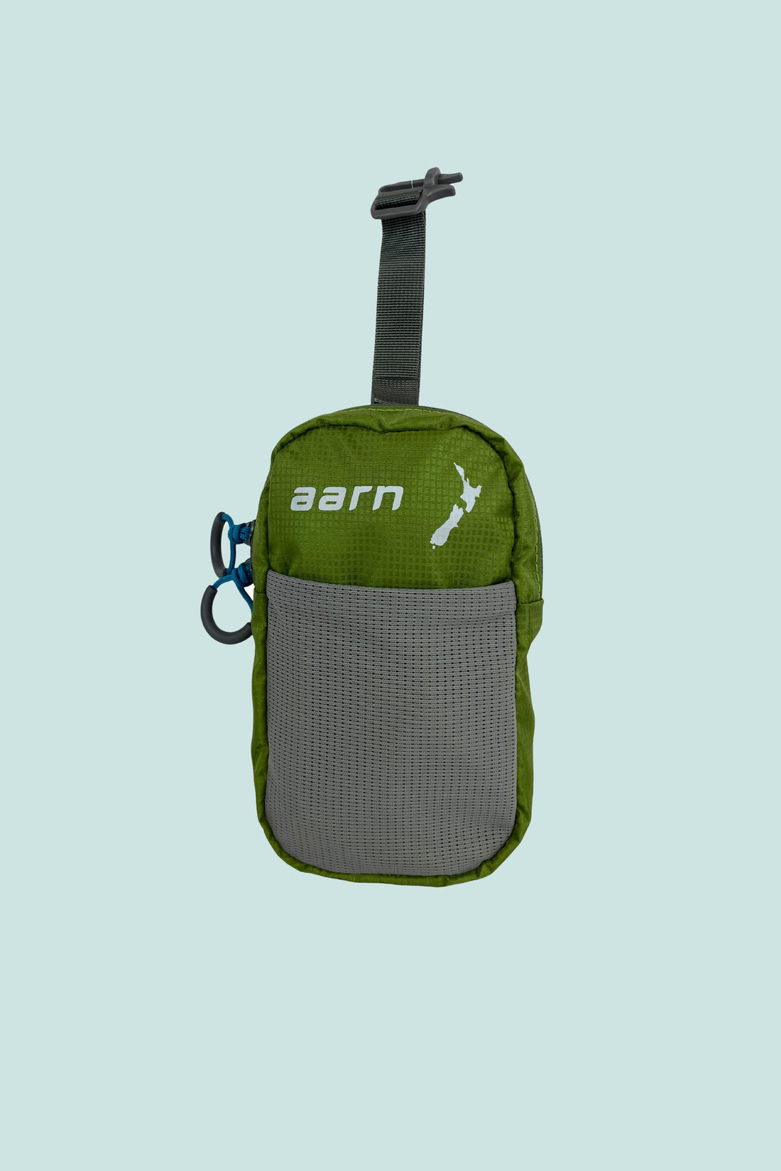 Shoulder Strap Pocket in green, designed for backpacks to hold phones and small gear.