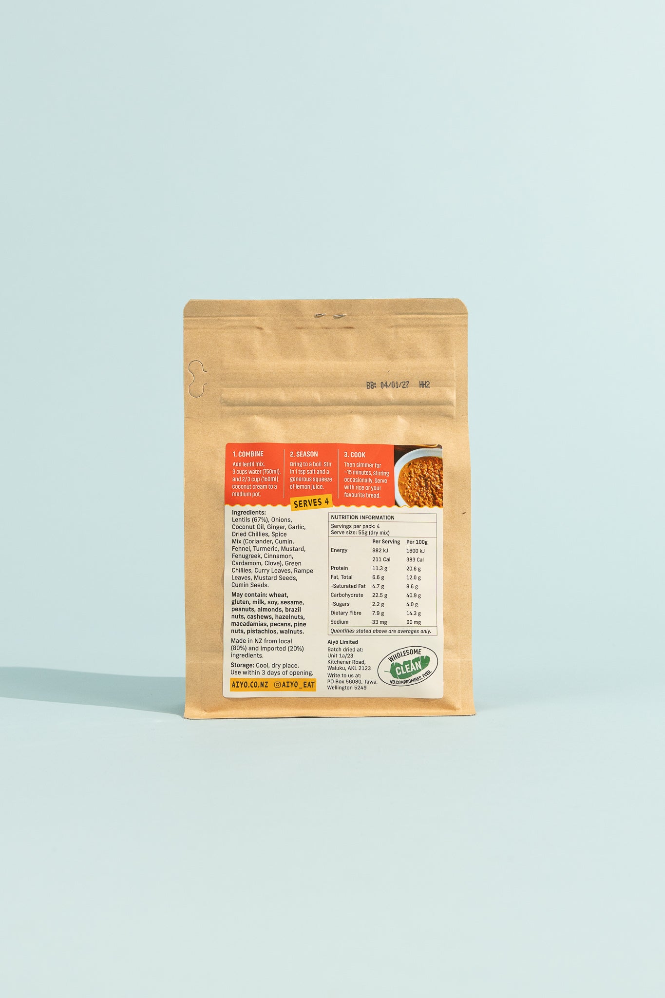 Aiyō Sri Lankan Lentil Curry Hot - 4 Serve