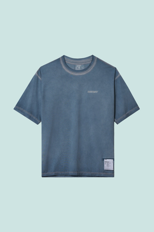 Satisfy AuraLite™ T-Shirt in Pigment Slate color, featuring soft, lightweight, and moisture-wicking fabric.