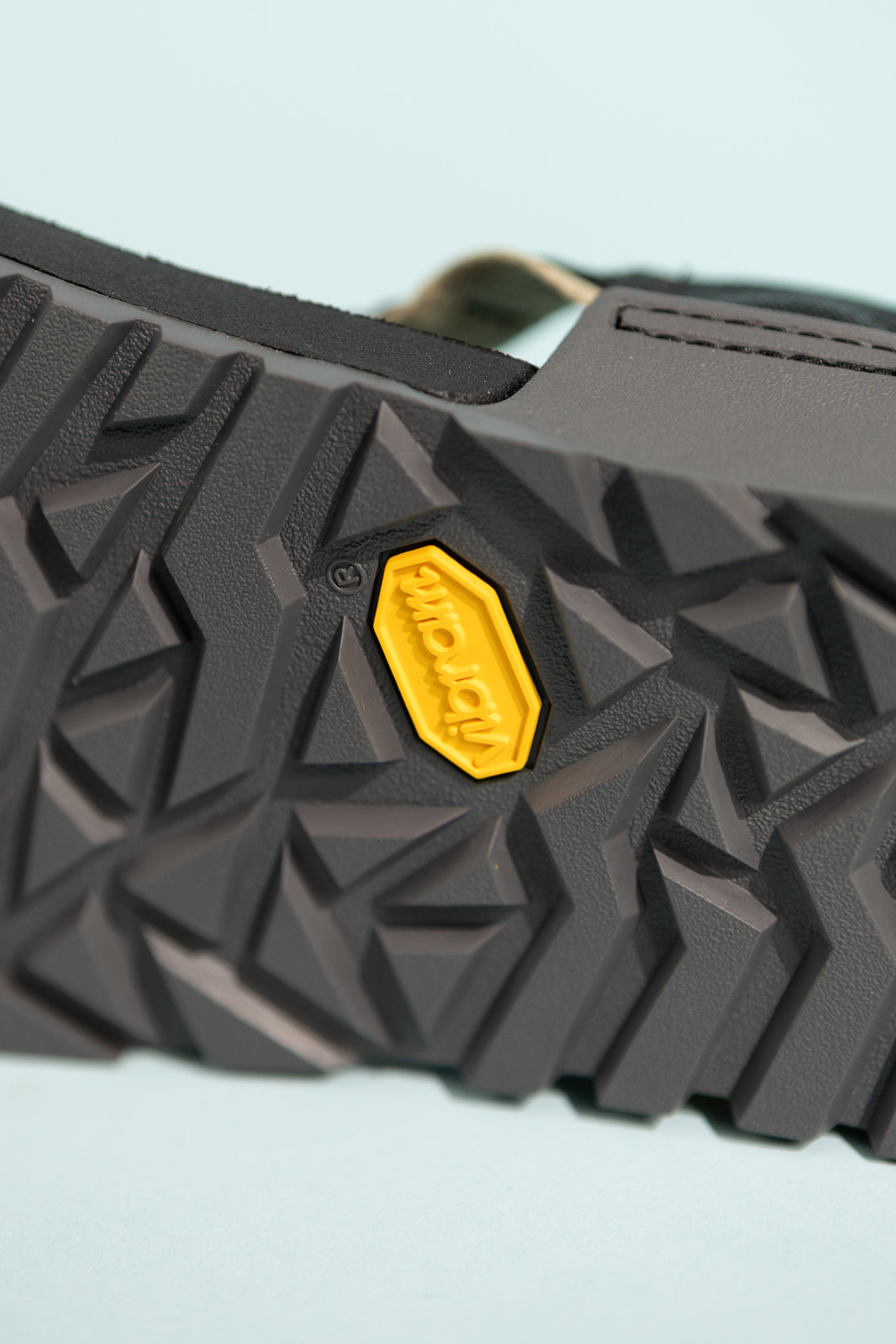 Pa'lante x Bedrock Sandals sole showing Vibram® Megagrip rubber for enhanced traction and grip.
