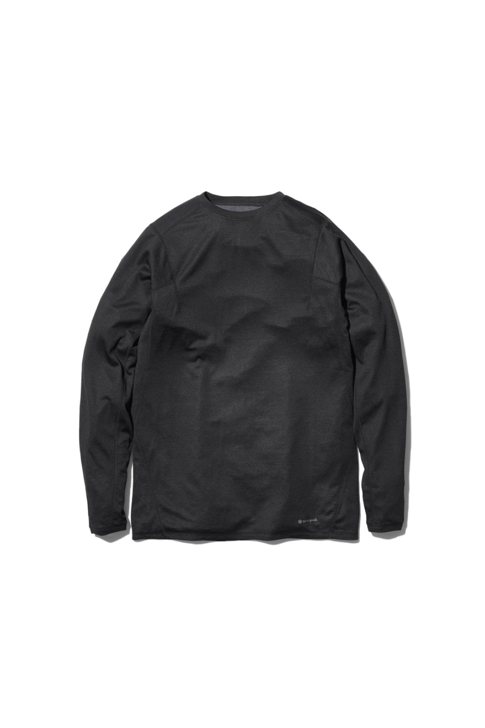 Snow Peak Recycled Polyester Wool Longsleeve T-Shirt - Black | Coffee Outdoors