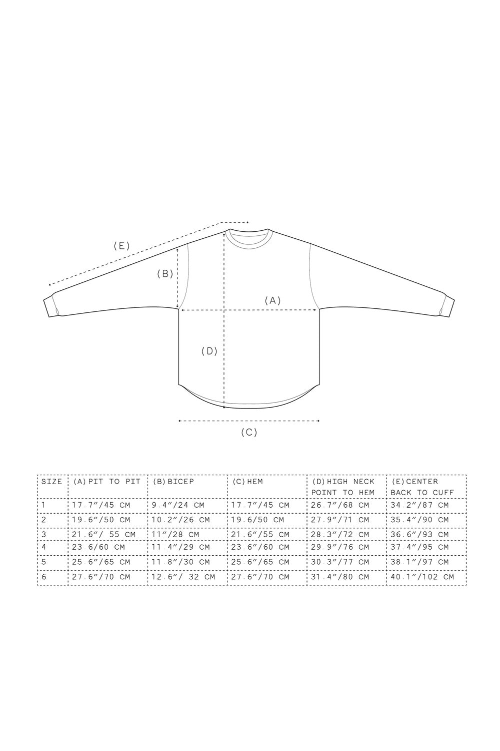 Creeper Crew Merino v2.0 size guide
