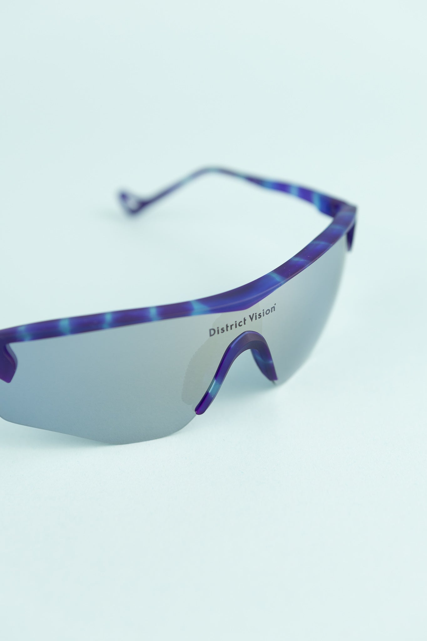 District Vision Junya Racer Sunglasses - Violet Tortoise/D+ Indigo Mirror