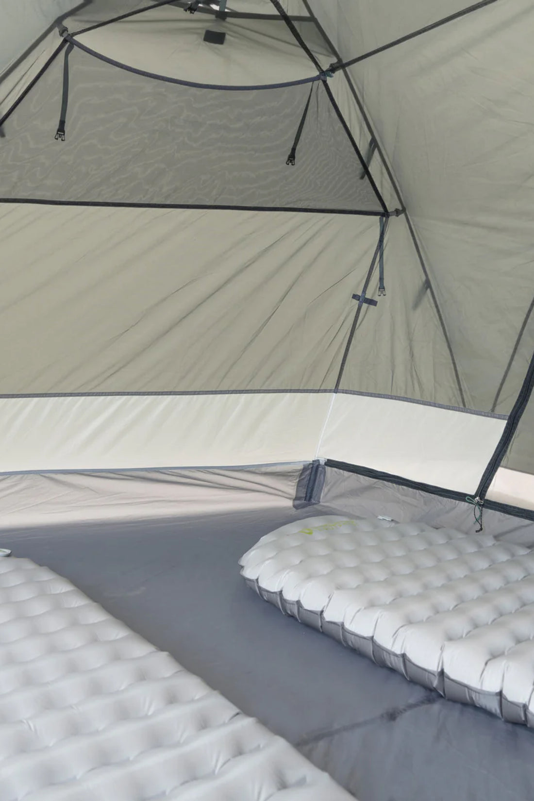 Interior view of the Pre Order - Durston X-Dome 2 tent showcasing air mattresses and spacious design.