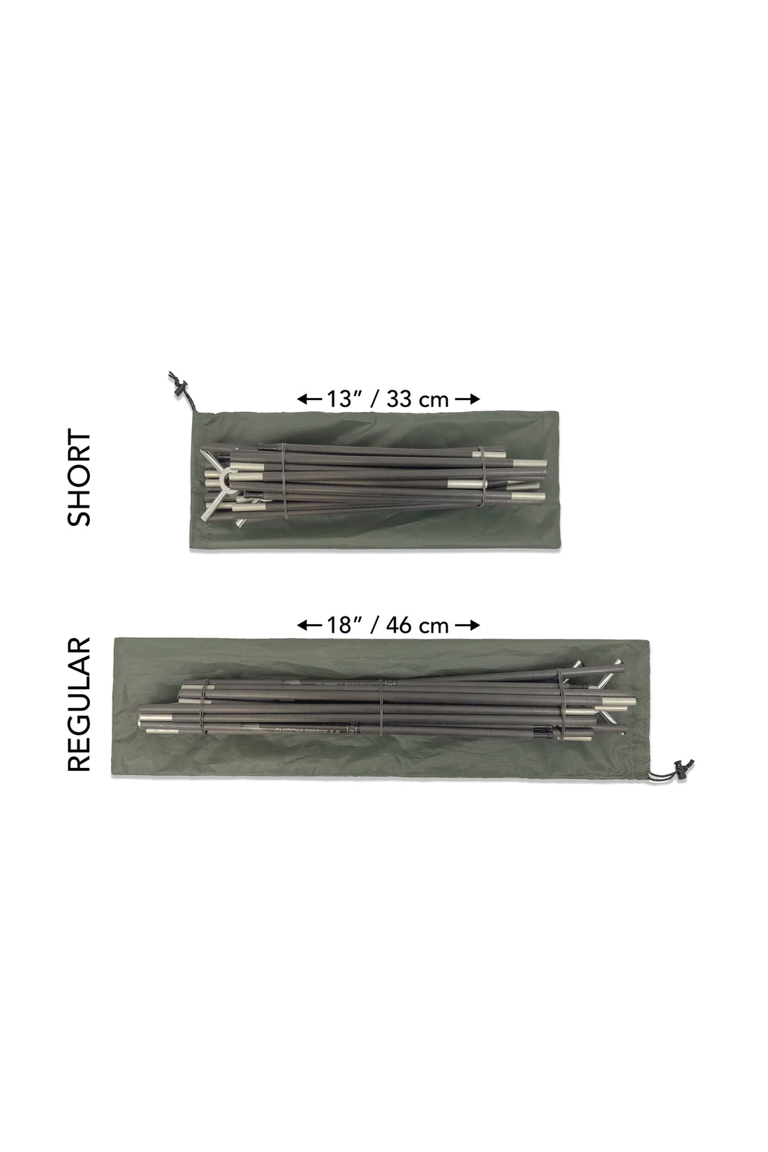 Pre Order - Durston X-Dome 2 tent poles in short (13"/33 cm) and regular (18"/46 cm) sizes.