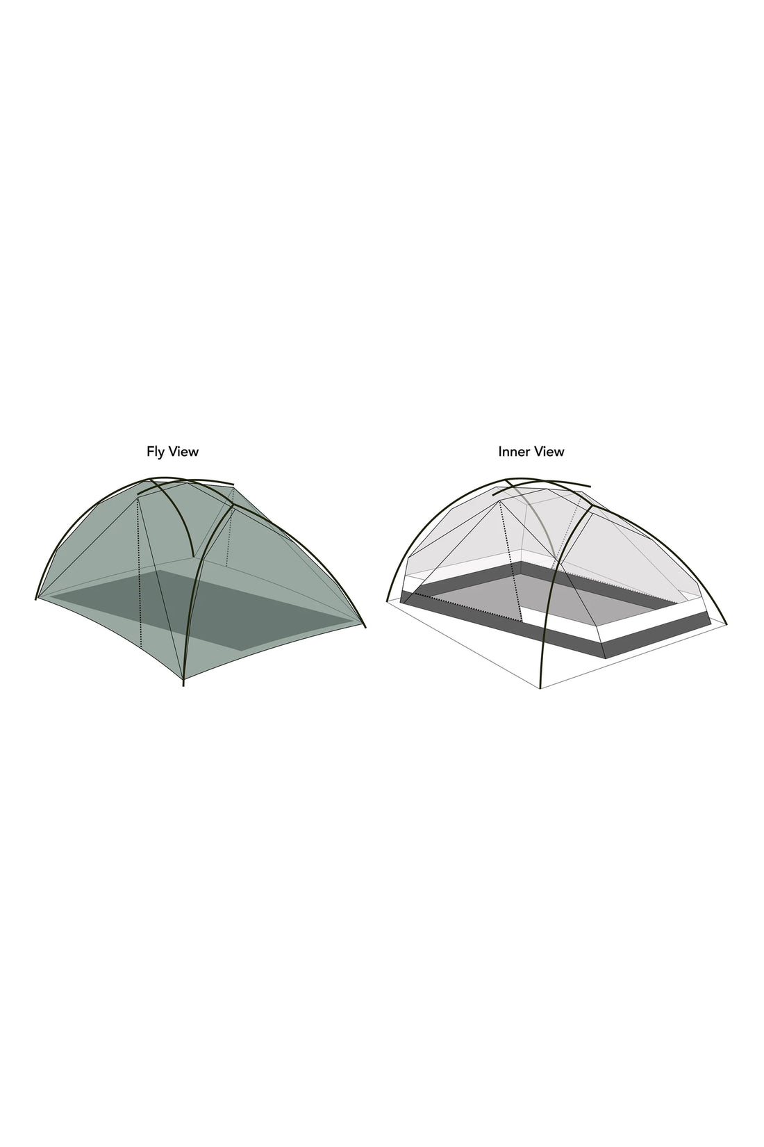 Fly and inner view images of the Pre Order - Durston X-Dome 2 ultralight freestanding tent.