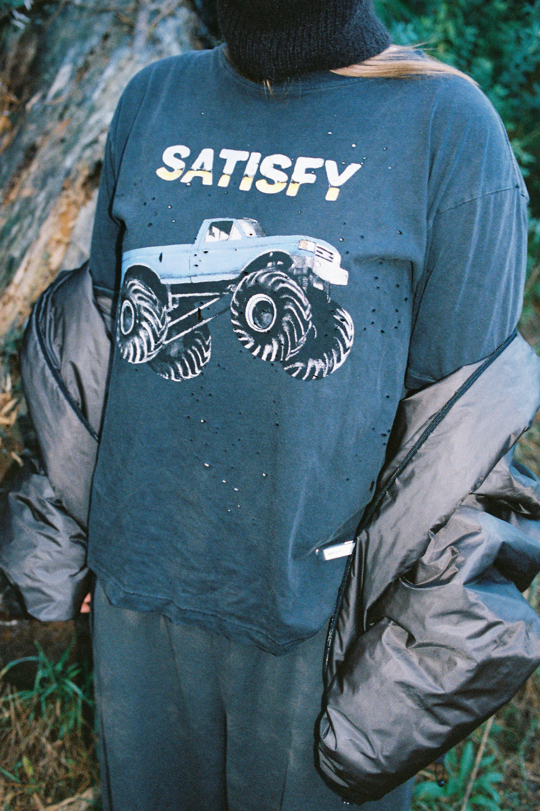 Satisfy MothTech™ T-Shirt in Aged Black Monster Truck, view 2.