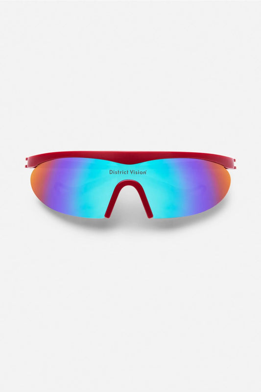 District Vision Koharu Eclipse Sunglasses - Metallic Red/D+ Blue Mirror | Coffee Outdoors