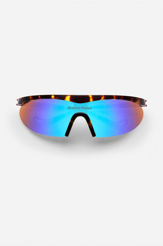 District Vision Koharu Eclipse Sunglasses - Tortoise/D+ Blue Mirror | Coffee Outdoors