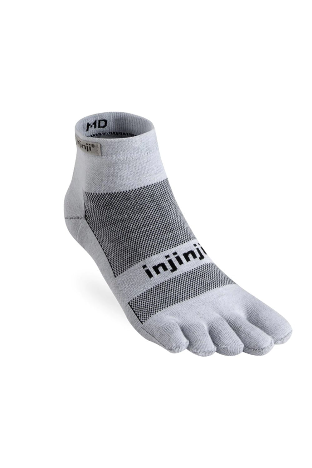 Injinji Run Lightweight Mini-Crew Toe Socks - Grey | Coffee Outdoors