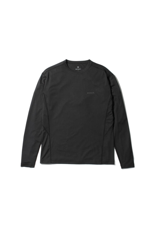 Snow Peak Recycled Polyester Power Dry Long Sleeve T-Shirt  - Black | Coffee Outdoors