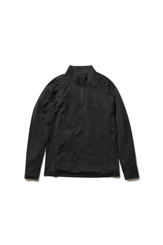 Snow Peak Recycled Polyester Power Dry Half Zip Pullover - Black | Coffee Outdoors