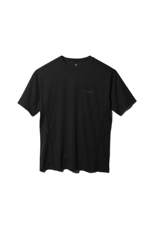 Snow Peak Recycled Polyester Power Dry Short Sleeve T-Shirt - Black | Coffee Outdoors