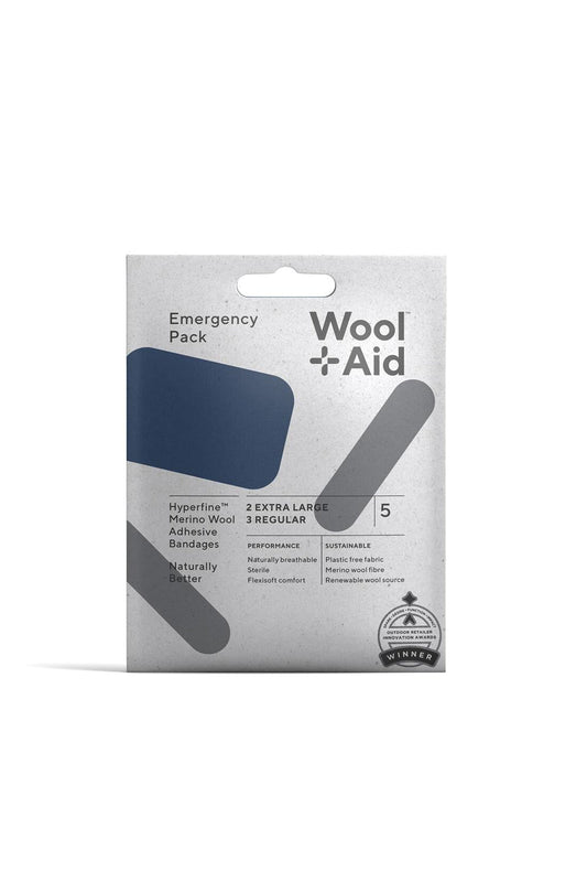 WoolAid Merino Wool Adhesive Bandages - Emergency Pack | Coffee Outdoors