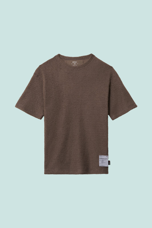 Satisfy FuzzFleece™ AD T-Shirt in Falcon color, featuring Patented Polartec® Alpha® Direct insulation technology.