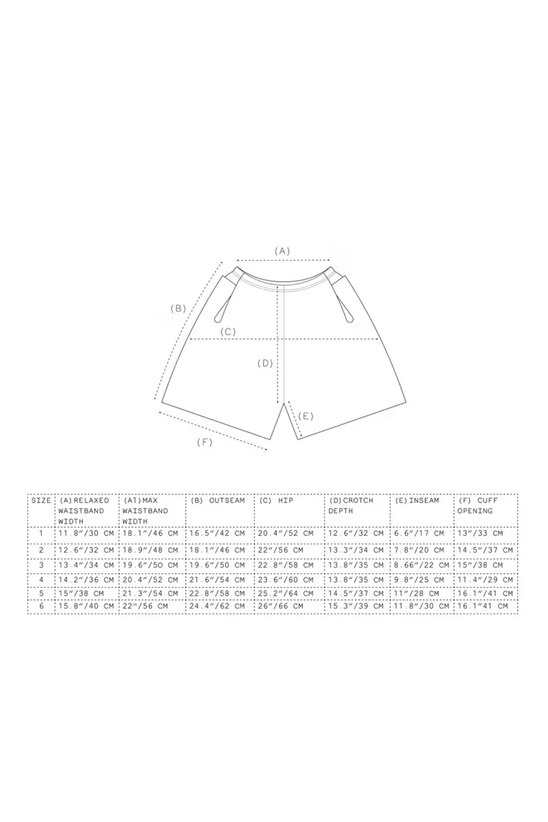 Gnuhr Explora short technical drawing with dimensions and sizing information for outdoor use.