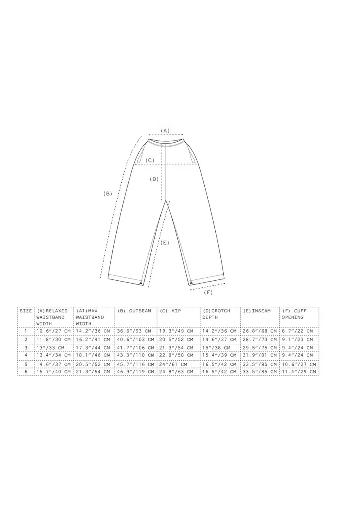 Size chart for Gnuhr Power Pant - Asphalt, detailing measurements for fit and comfort.