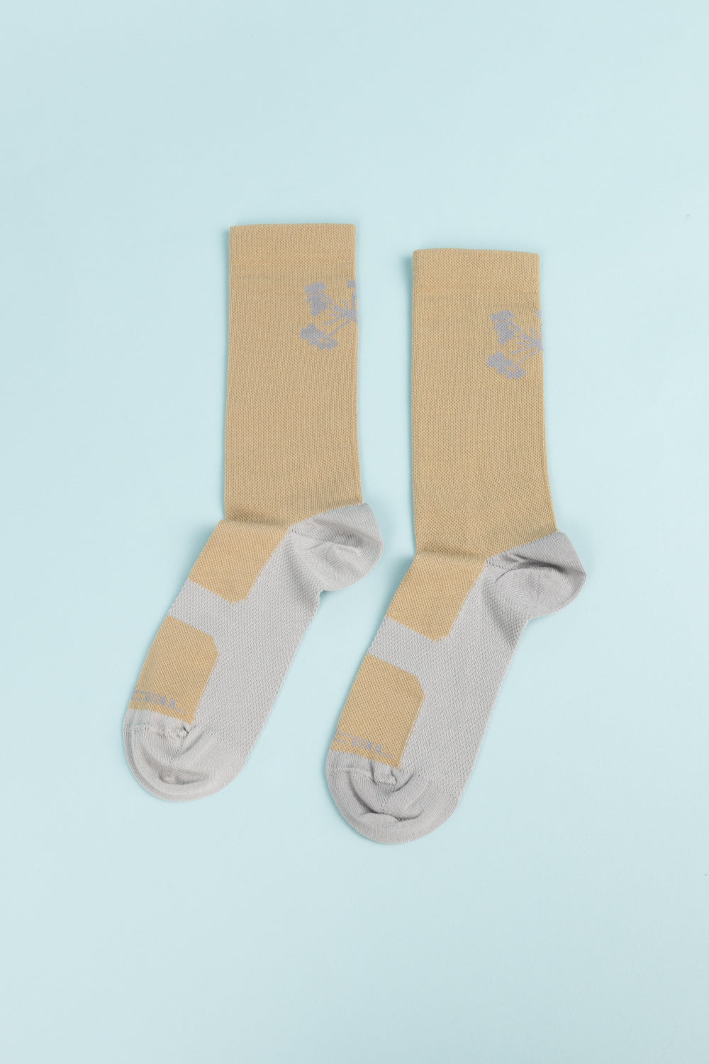 Portal Pattern Active Sock in Desert Taupe color, lightweight and breathable for running, hiking, and cycling.