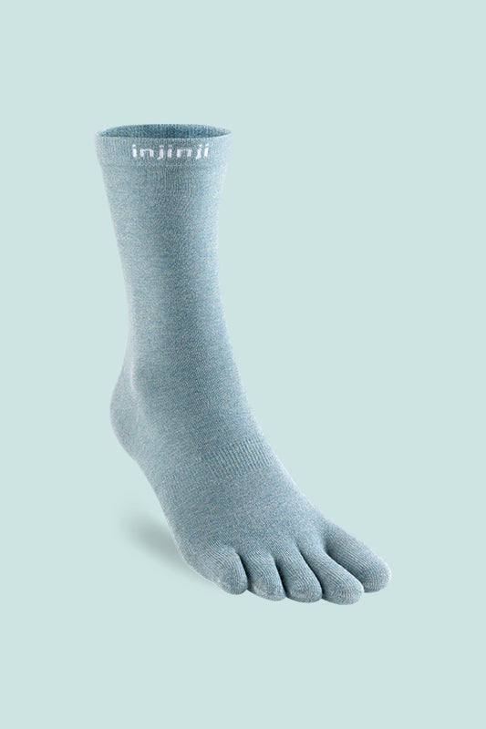 Injinji Coolmax Liner Toe Socks - Celestine, light blue toe socks designed for moisture control and comfort.