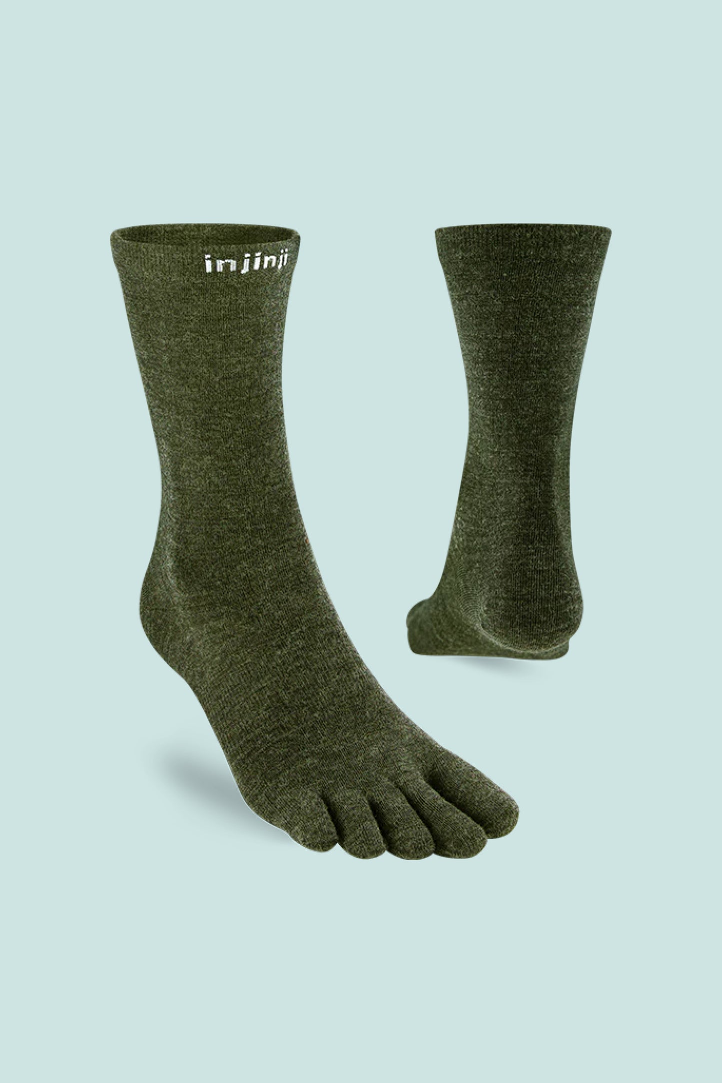 Injinji Wool Liner Toe Socks - Forest