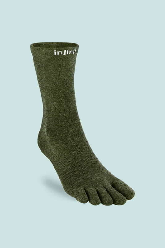 Injinji Wool Liner Toe Socks - Forest