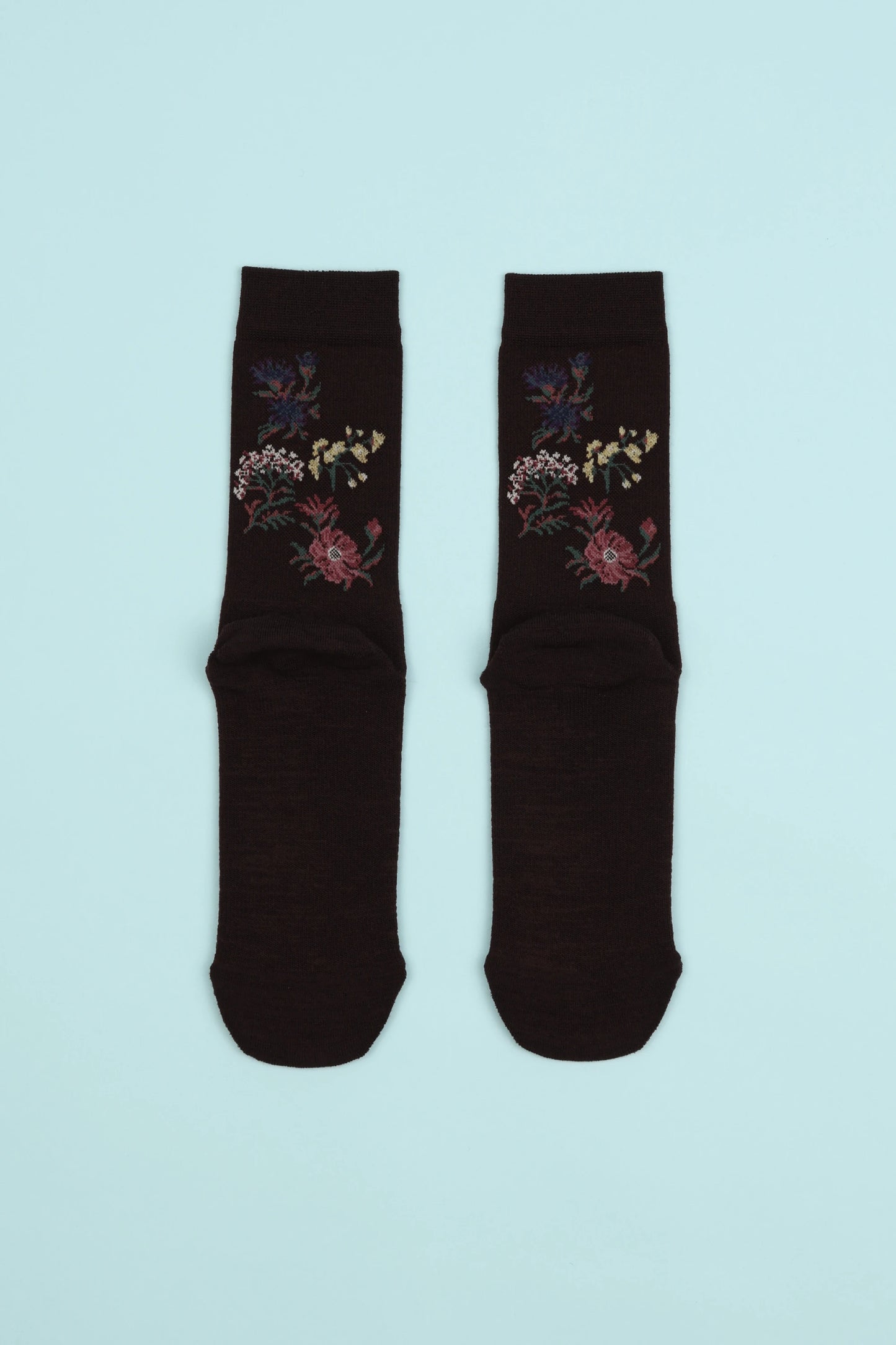 Laceflower Flower Of The Mountain Hiking Socks - Burgundy | Coffee Outdoors