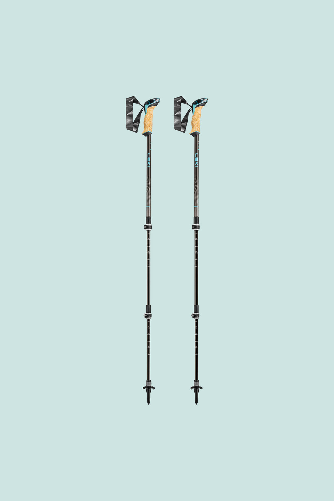 Leki Cressida AS Poles designed for long-distance hikes with anti-shock tips for reduced impact.