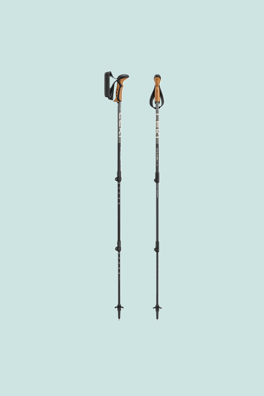 Leki Khumbu Lite Poles in Stone Blue Light Metallic, view 1.