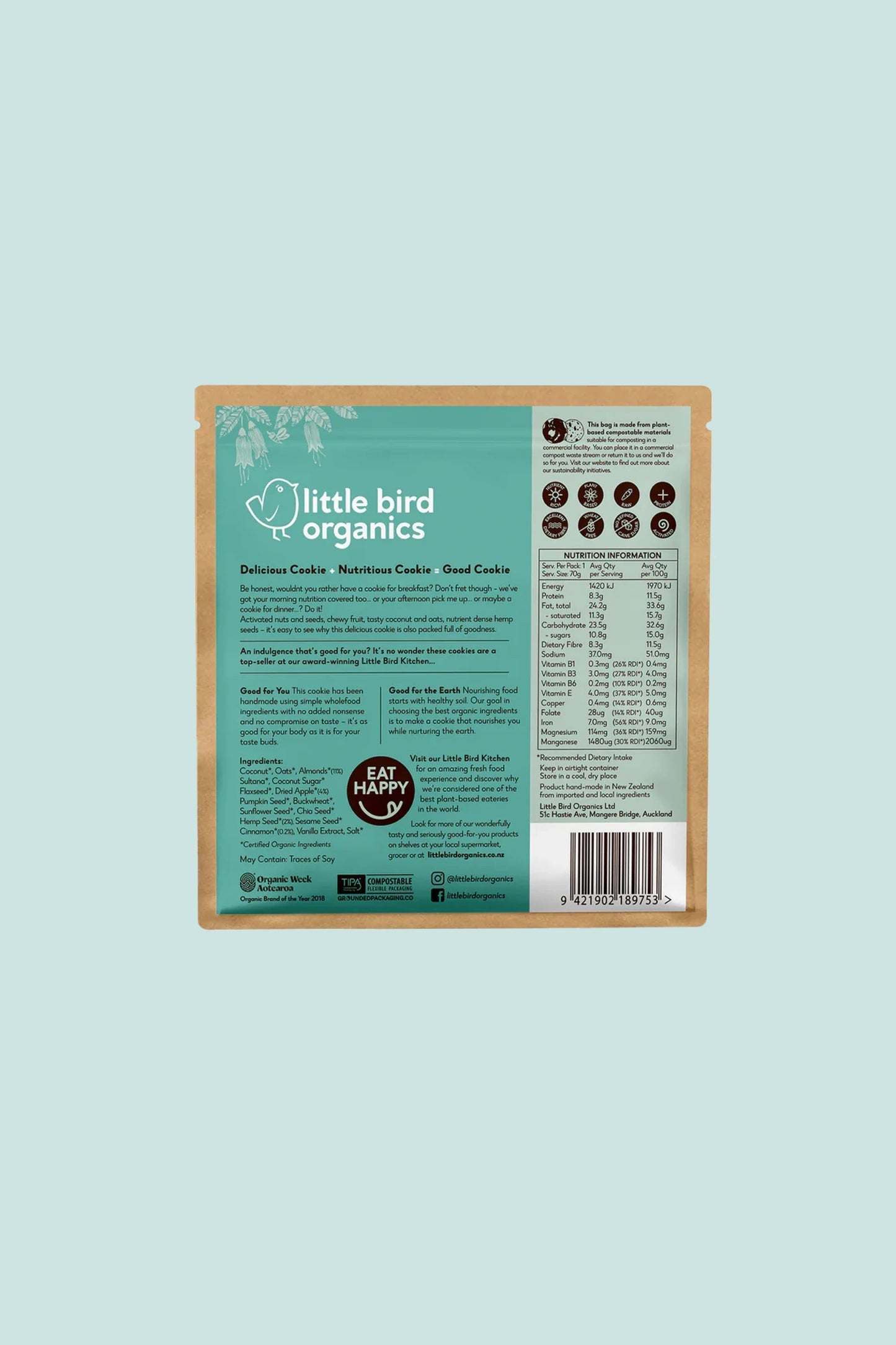 Little Bird Organics Good Breakfast Cookie - Apple Cinnamon Hemp | Coffee Outdoors