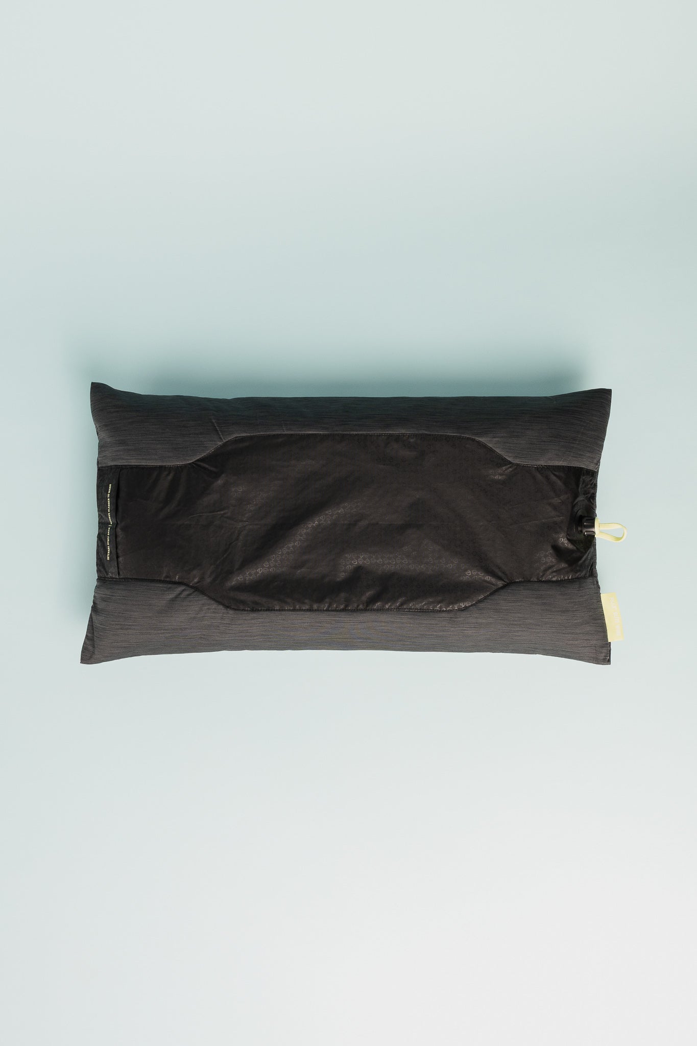 Nemo Fillo Elite Wide Pillow - Black Pearl on a light background, highlighting its soft and packable design.