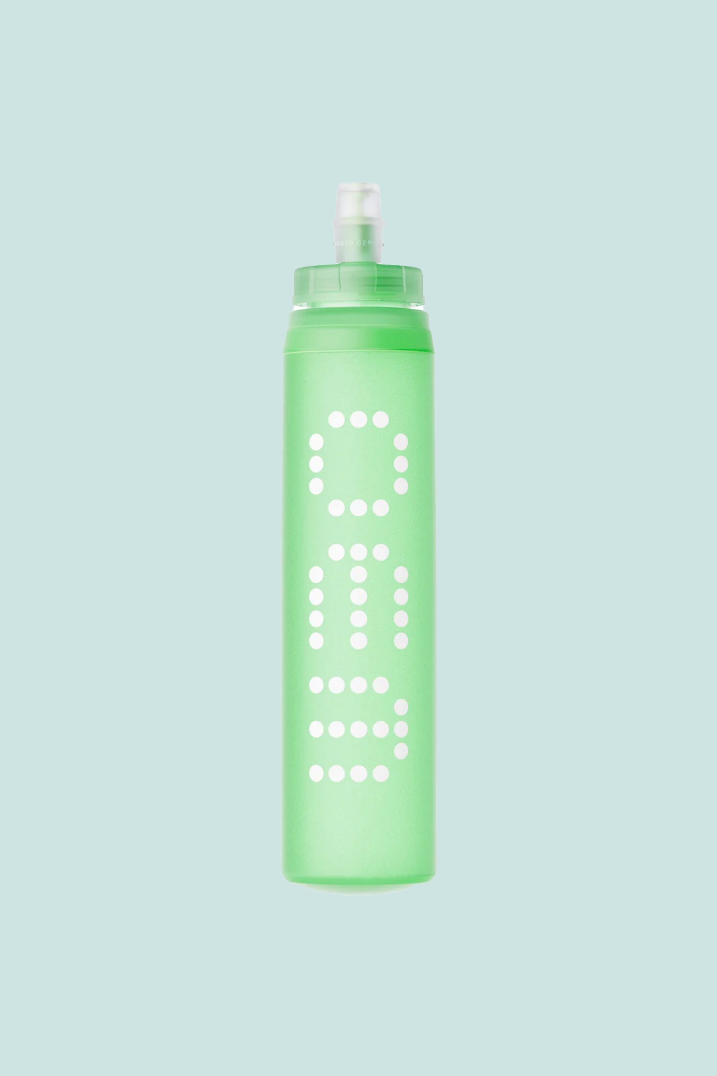 OEM Soft Flask 473ml in green, lightweight and portable for hydration during exercise.