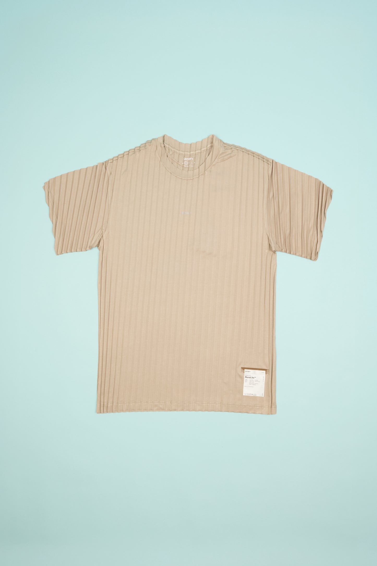 Satisfy AuraLite™ Pleated T-Shirt - Mineral Dune | Coffee Outdoors
