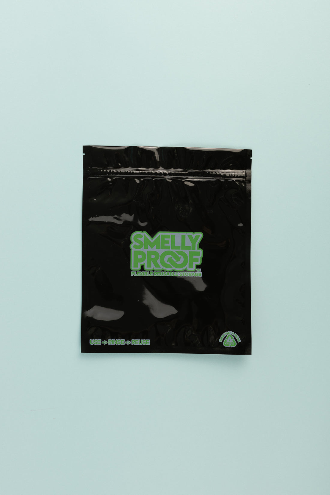 Smelly Proof Reusable Bag Flat Black, Large.