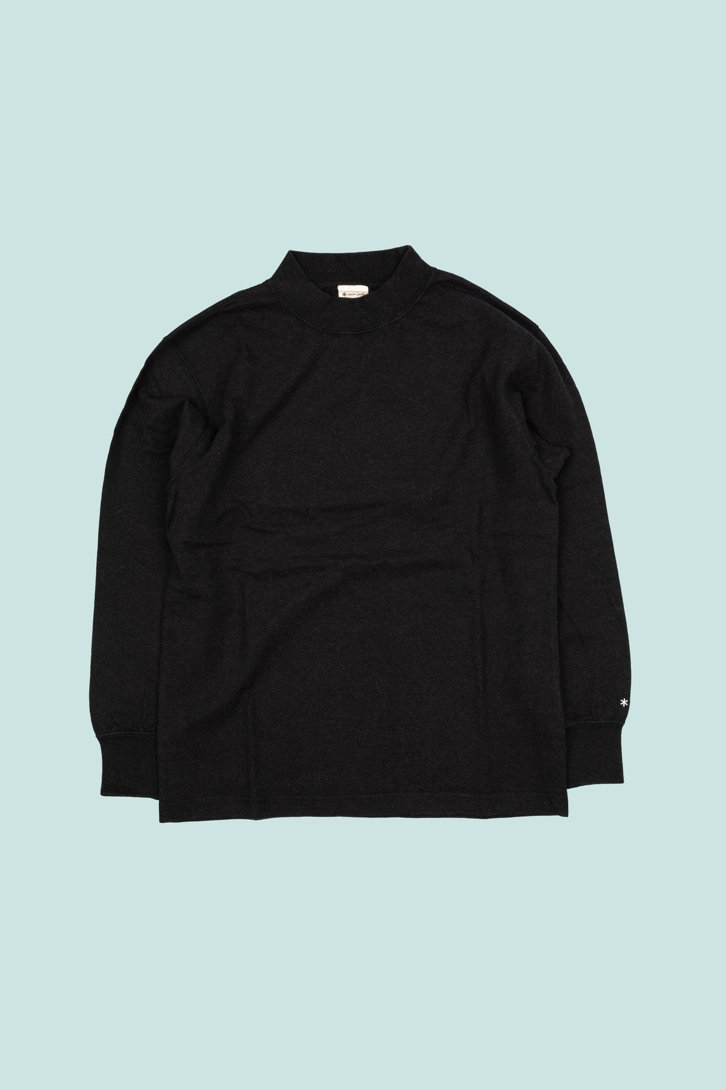 Snow Peak Recycled Cotton Heavy Mockneck L/S T-Shirt - Black